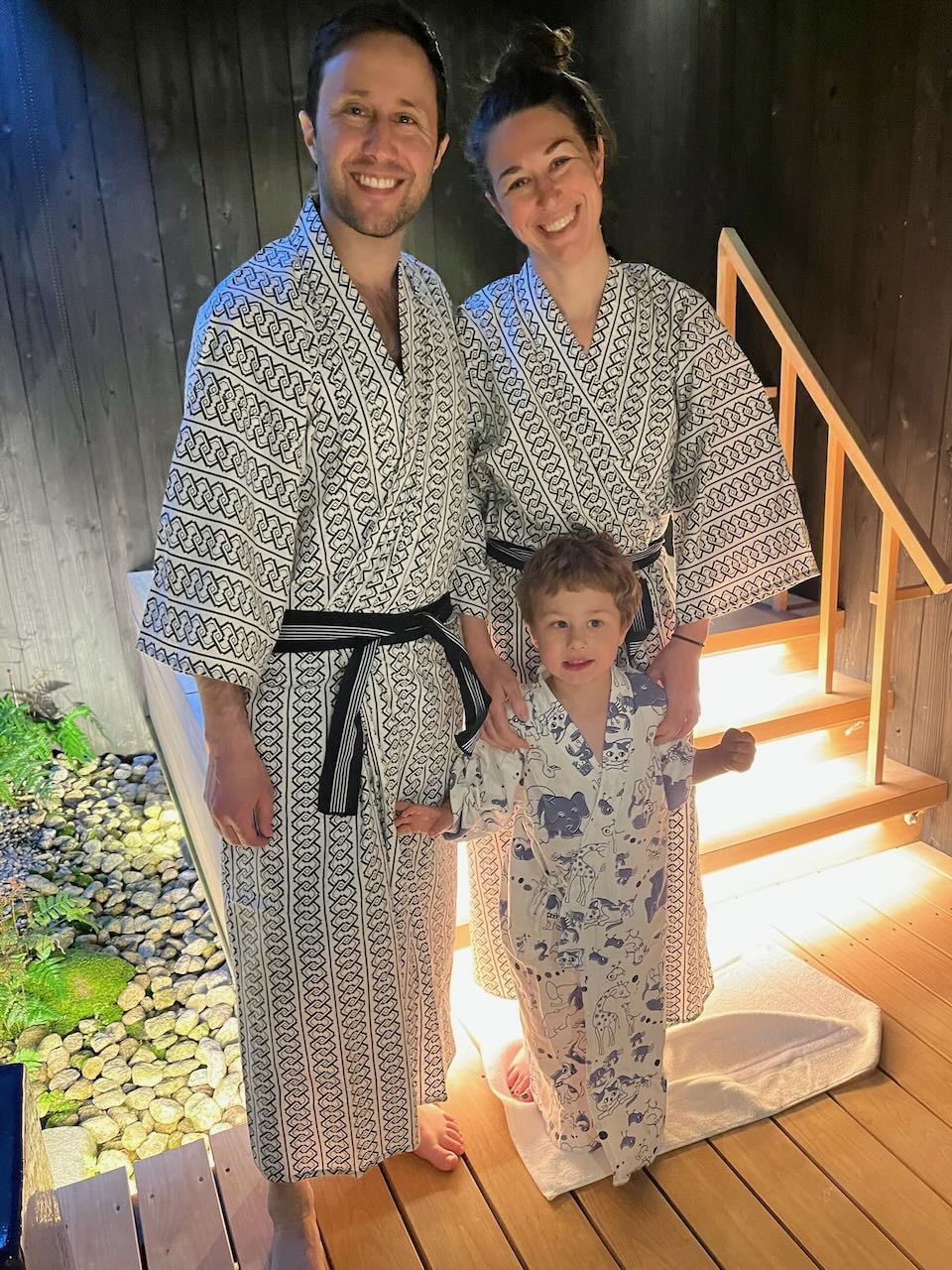 The family at our bath in the Machiya